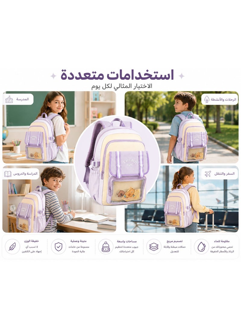 حقيبة ظهر مدرسية عصرية وعملية - سعة كبيرة وتصميم مريح، مثالية للمدرسة، السفر، والاستخدام اليومي - Image 2
