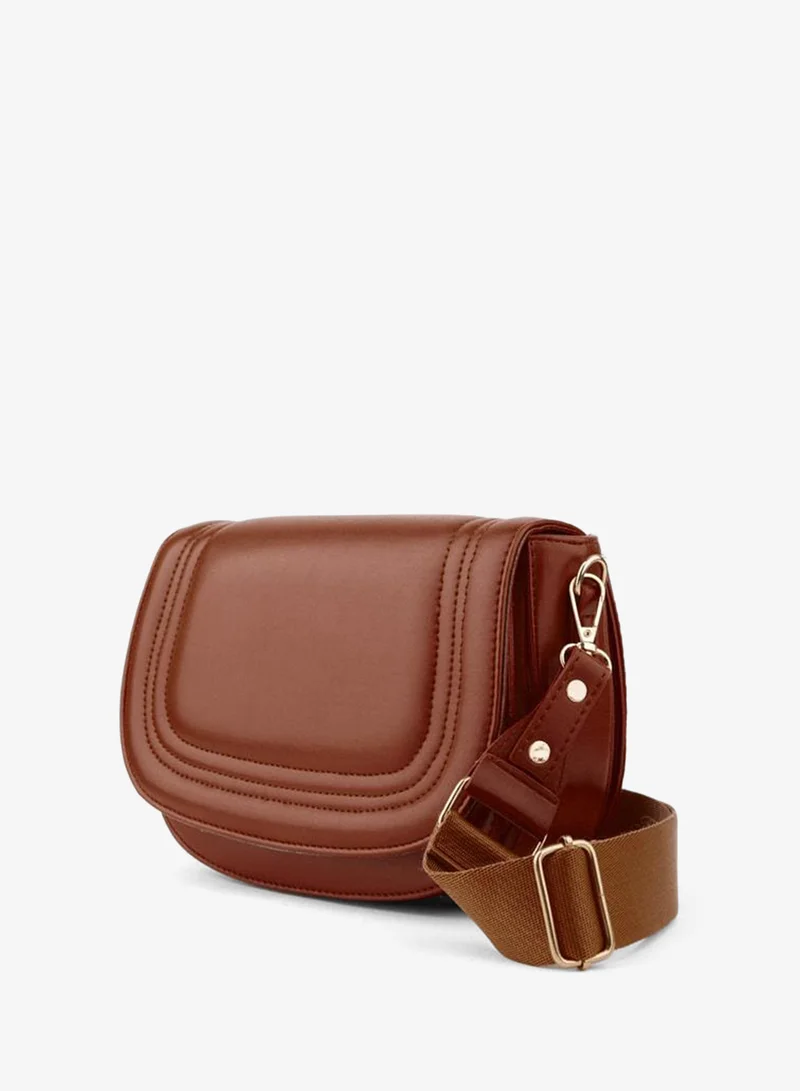 Women's Bahar Taba 5-Compartment Lined Flap Snap-Closure Hand, Arm and Shoulder Bag.