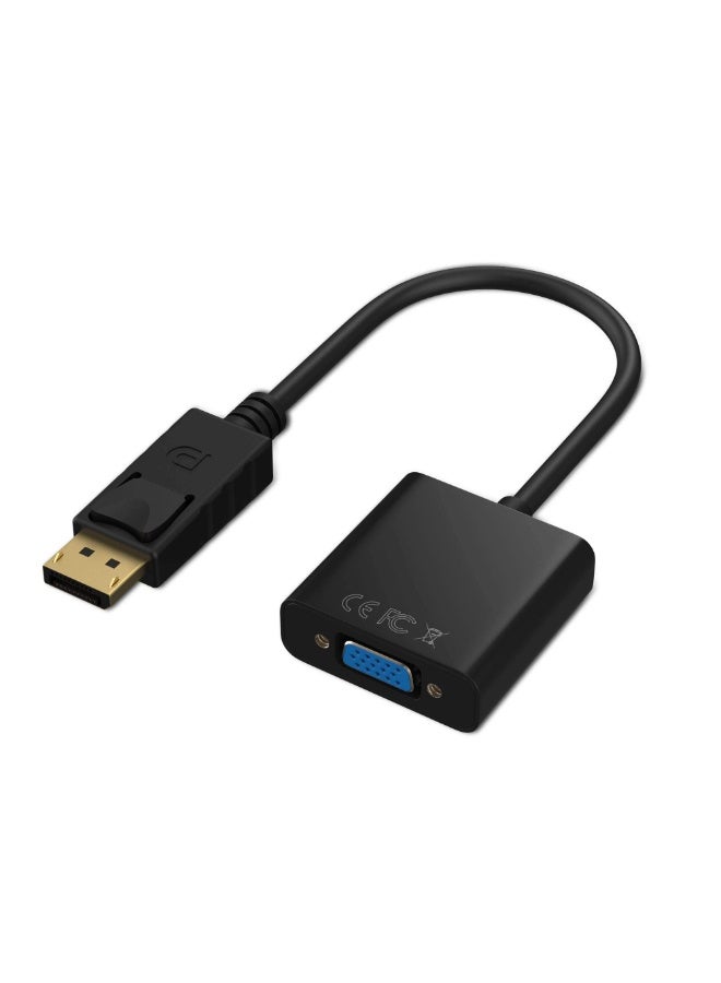Chabeia Adapter, DisplayPort (DP) to VGA Male to Female Converter (Black) - Image 1