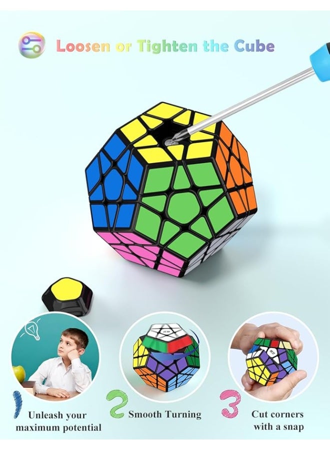 Roxenda Megaminx Cube, Roxenda 3x3x3 Pentagonal Speed Cube Dodecahedron Magic Cube Puzzle Toy (Black) - Image 5