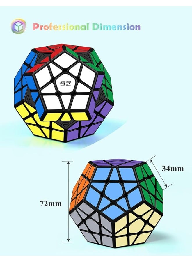 Roxenda Megaminx Cube, Roxenda 3x3x3 Pentagonal Speed Cube Dodecahedron Magic Cube Puzzle Toy (Black) - Image 2