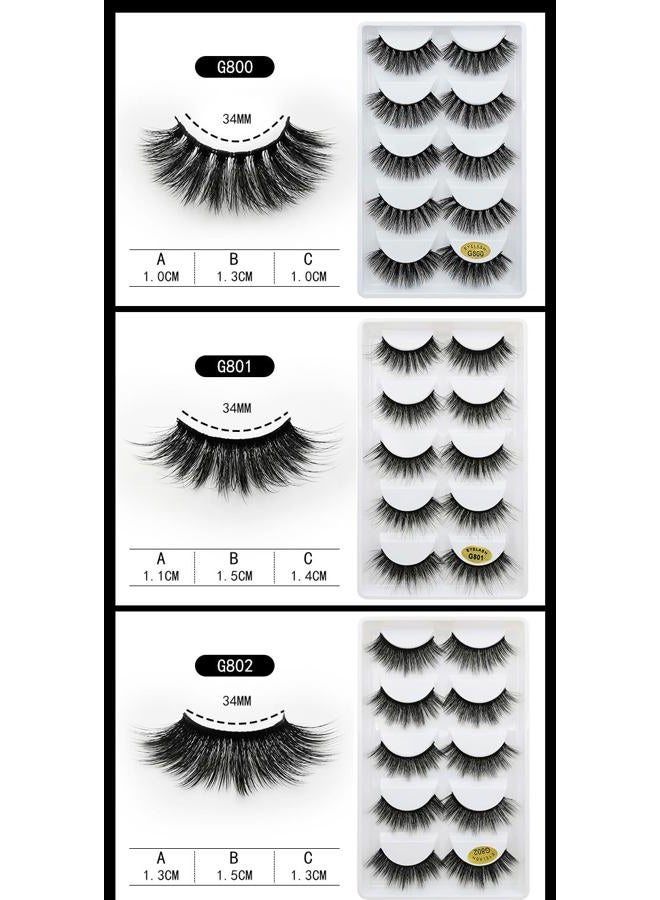 Vayator 10 Pairs/Set 3D Mink Lashes Natural False Eyelashes Dramatic Volume Fake Lashes Makeup Eyelash Extension Silk Eyelashes (G810) - Image 5