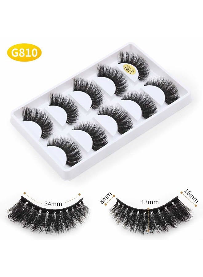 Vayator 10 Pairs/Set 3D Mink Lashes Natural False Eyelashes Dramatic Volume Fake Lashes Makeup Eyelash Extension Silk Eyelashes (G810) - Image 3