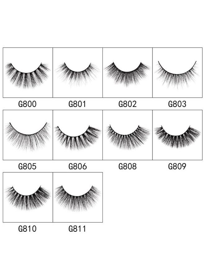 Vayator 10 Pairs/Set 3D Mink Lashes Natural False Eyelashes Dramatic Volume Fake Lashes Makeup Eyelash Extension Silk Eyelashes (G810) - Image 2