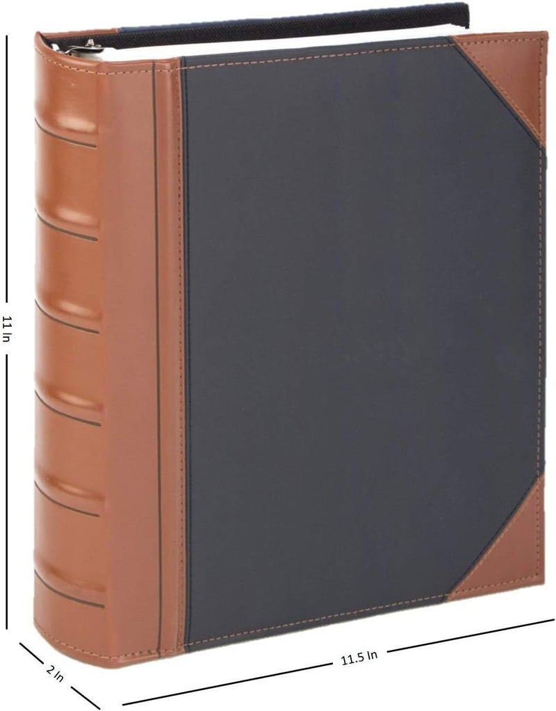 Kleer-Vu Executive Binder, English Leather 2 Tone with Stitching and Ribbed Spine, Heavy Duty 3 D-Ring with Boosters, Black (1" inch, 1PK) - Image 3
