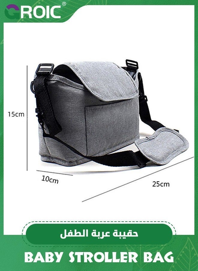 GROIC Small Diaper Bag Stroller Organizer Caddy for Diapers with Insulated Pocket, Straps and Adjustable Shoulder Strap,Universal Fit Most Strollers - Image 2
