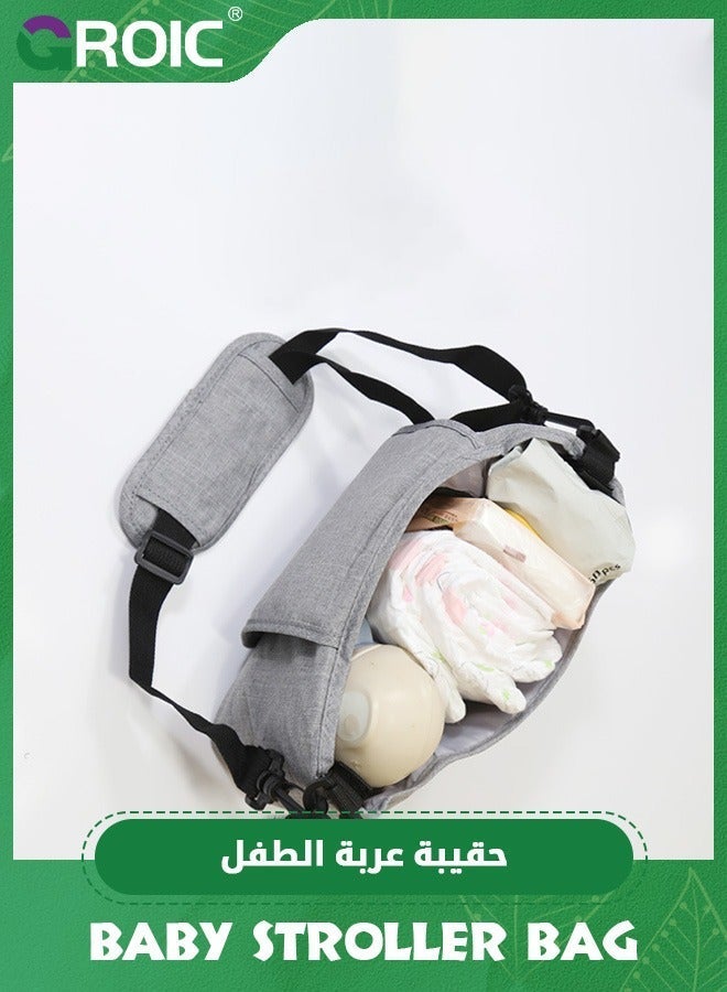 GROIC Small Diaper Bag Stroller Organizer Caddy for Diapers with Insulated Pocket, Straps and Adjustable Shoulder Strap,Universal Fit Most Strollers - Image 5