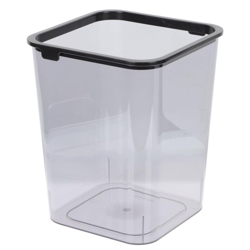 Square Plastic Trash Can 15 Liter Gray Wastebasket for Bathroom Bedroom Office - Image 2