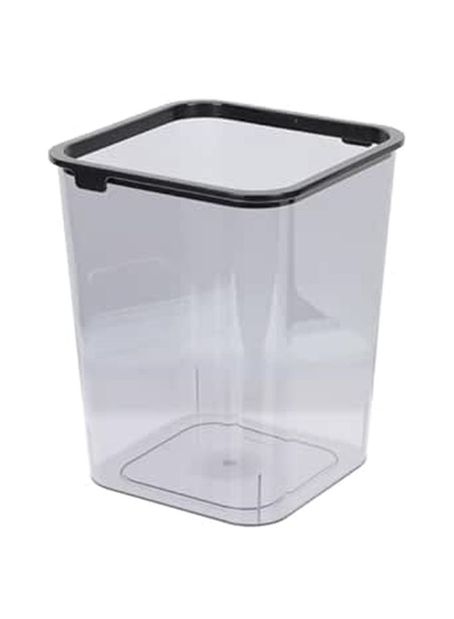 Square Plastic Trash Can 15 Liter Gray Wastebasket for Bathroom Bedroom Office - Image 1