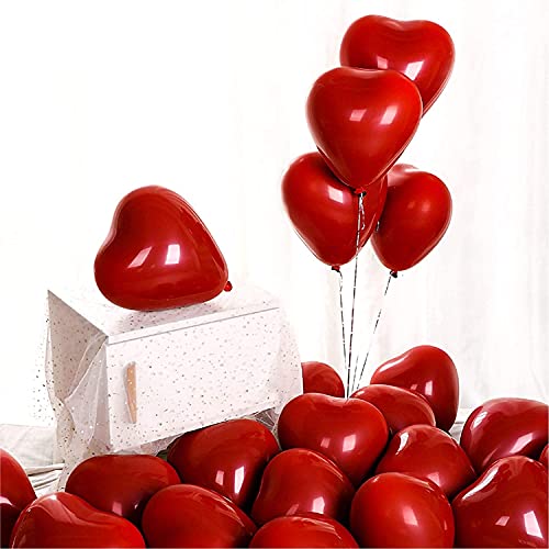 atorakushon Latex Heart shaped Red Color Super Quality Rubber Balloons 10" Christmas Xmas Balloons Best For Theme Party Decoration Valentine Birthday Wedding Anniversary Office Party Pack of 51 - Image 5
