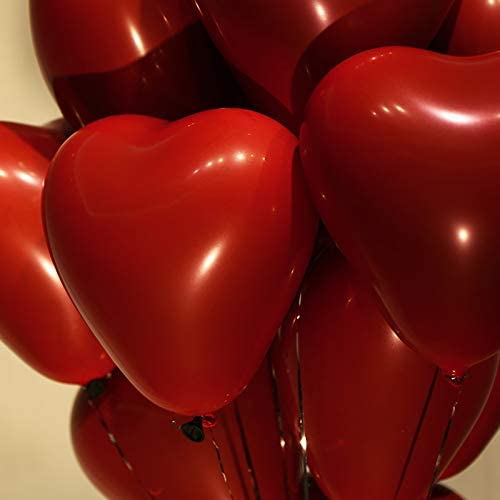 atorakushon Latex Heart shaped Red Color Super Quality Rubber Balloons 10" Christmas Xmas Balloons Best For Theme Party Decoration Valentine Birthday Wedding Anniversary Office Party Pack of 51 - Image 4