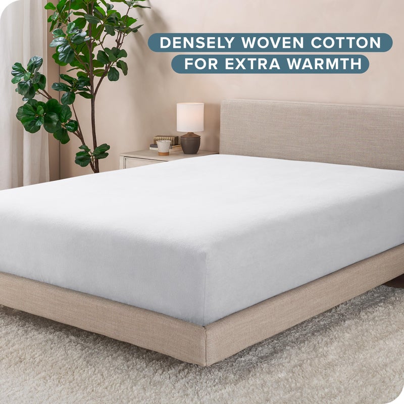 Bare Home Bare Home Flannel Fitted Bottom Sheet 100% Cotton  Velvety Soft Heavyweight - Double Brushed Flannel - Deep Pocket (Queen  White)  - Image 2