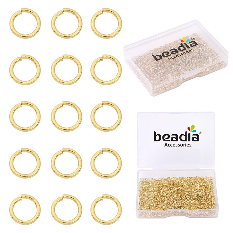 BEADIA 14K Gold Plated Jump Rings Non Tarnish 3mm 1200pcs for Jewelry Making Findings - Image 1