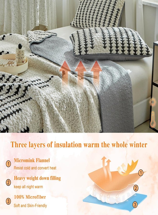 Tititada 3 Pieces Luxury Velvet Boho Quilt Sets Queen Size, Lightweight Decorative Bohemian Bedspread Set for All Season, Soft Coverlet with 2 Shams, Beige - Image 3