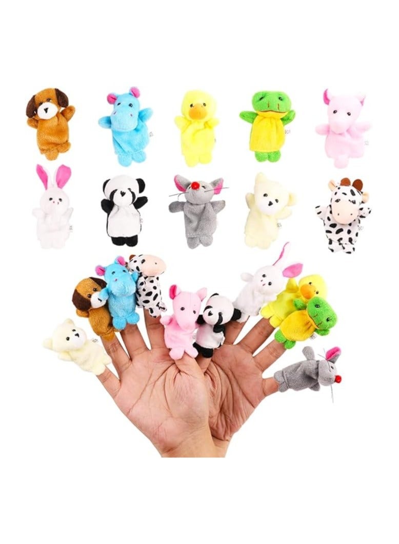 KIDSZONE 10Pcs Finger Puppets Set - Soft Plush Animals Finger Puppet Toys for Kids, Mini Plush Figures Toy Assortment for Boys & Girls, Party Favors for Shows, Playtime, Schools - Image 1