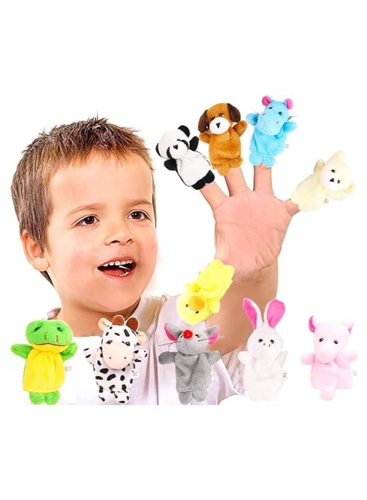 KIDSZONE 10Pcs Finger Puppets Set - Soft Plush Animals Finger Puppet Toys for Kids, Mini Plush Figures Toy Assortment for Boys & Girls, Party Favors for Shows, Playtime, Schools - Image 3