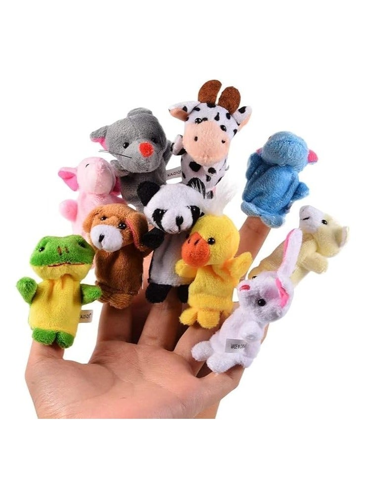KIDSZONE 10Pcs Finger Puppets Set - Soft Plush Animals Finger Puppet Toys for Kids, Mini Plush Figures Toy Assortment for Boys & Girls, Party Favors for Shows, Playtime, Schools - Image 2