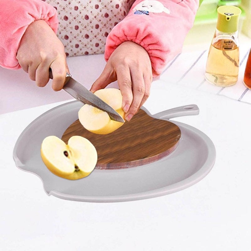 Niyanta Plastic Bamboo Cutting Board with Juice Groove Kitchen Chopping Slicing Board PadWooden ChoppingChopperCutting Board with Handle for Vegetables Fruits Meat Cheese Apple Shape - Image 2