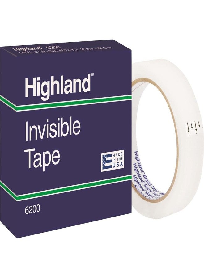 Highland 6200342592 Invisible Permanent Mending Tape, 3/4-Inch x 2592-Inch, 3-Inch Core, Clear - Image 1