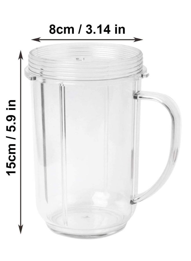 16oz Bullet Cups Compatible with Magic Bullet Blender 250W MB-1001, Includes Colored Lip Rings, Pack of 4  - Image 2