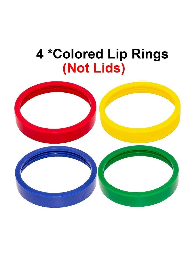 16oz Bullet Cups Compatible with Magic Bullet Blender 250W MB-1001, Includes Colored Lip Rings, Pack of 4  - Image 5