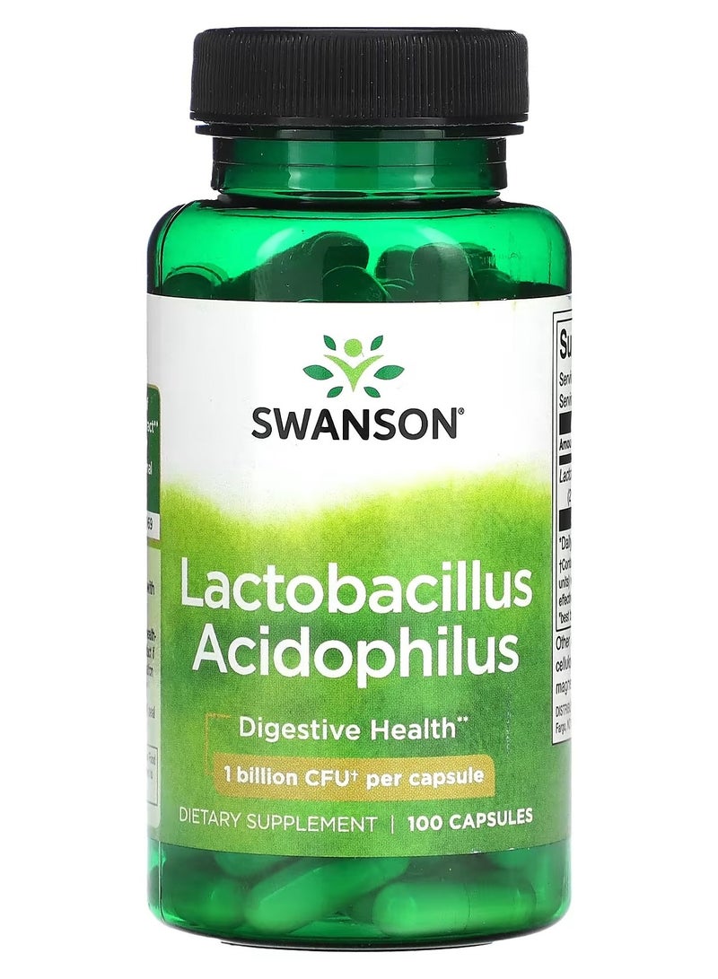 سوانسون Swanson, Lactobacillus acidophilus، 1 مليار وحدة تشكيل مستعمرة، 100 كبسولة