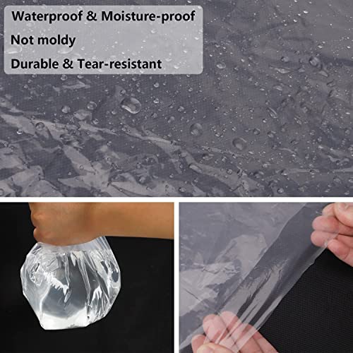 QEES 146"/12ft Plastic Sofa Couch Cover,Furniture Covers,Waterproof Couch Covers,Plastic Couch Covers For Sectional Sofa l Shape ,Extra Large Bed Sofa Couch Furniture Protector Cover For Moving (Clear#1) - Image 3