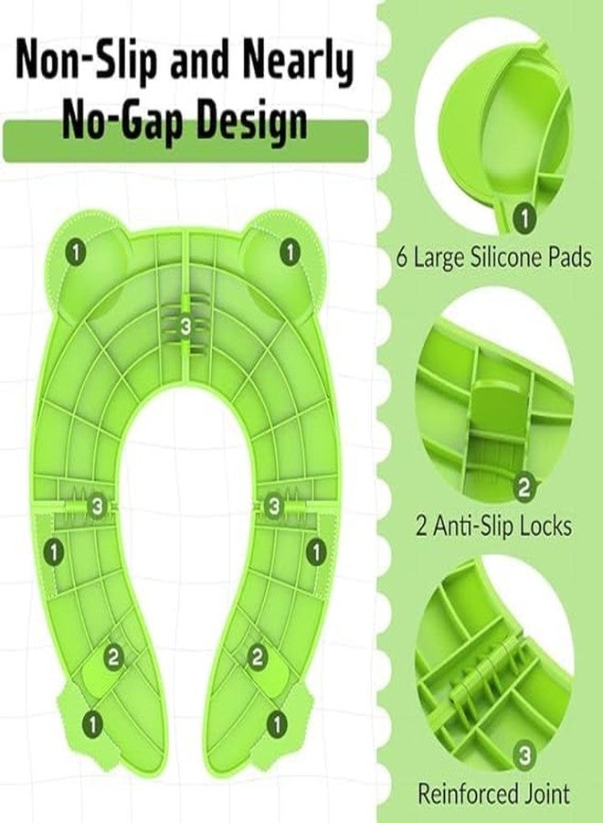 Joystick Kids Toilet Seat Cover, Portable Toilet Training Seat for Potty Training, Travel Portable Reusable Kids Toddlers Boys Girls, Carry Bag, (Green) - Image 3