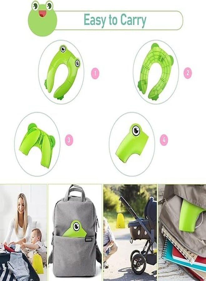 Joystick Kids Toilet Seat Cover, Portable Toilet Training Seat for Potty Training, Travel Portable Reusable Kids Toddlers Boys Girls, Carry Bag, (Green) - Image 4