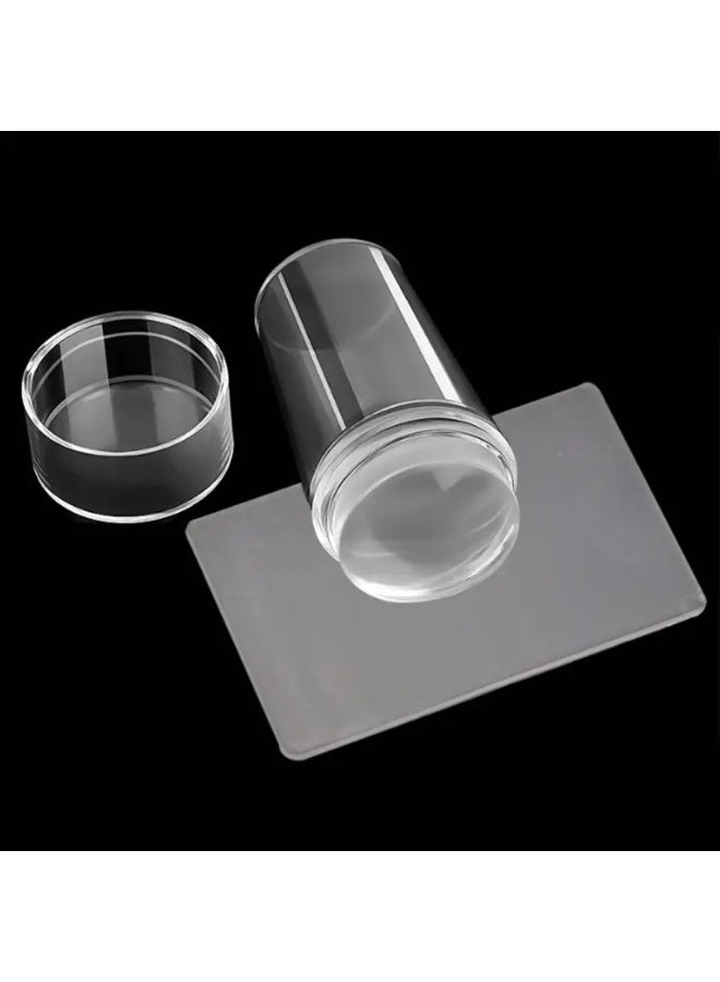 يوكانبي خاتم طباعة شفاف لفن الأظافر مع مكشطة – 2.8 سم من السيليكون لطرف فرنسي دقيق مع غطاء - Image 5