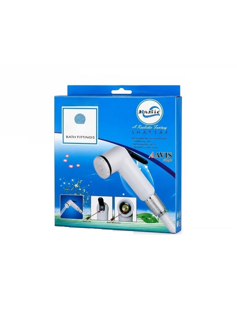 مجموعة صنبور صحة أكواتيكا من Bath Fittings، رذاذ بيديه مرحاض محمول مع غطاء نحاسي وآلية نحاسية، بخاخ شطاف أبيض للحمام، نظافة المرحاض وتنظيفه - Image 3