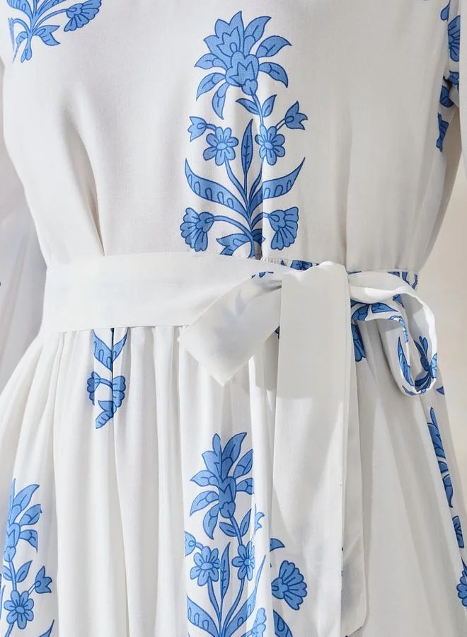 Styli Floral Print Midi Dress