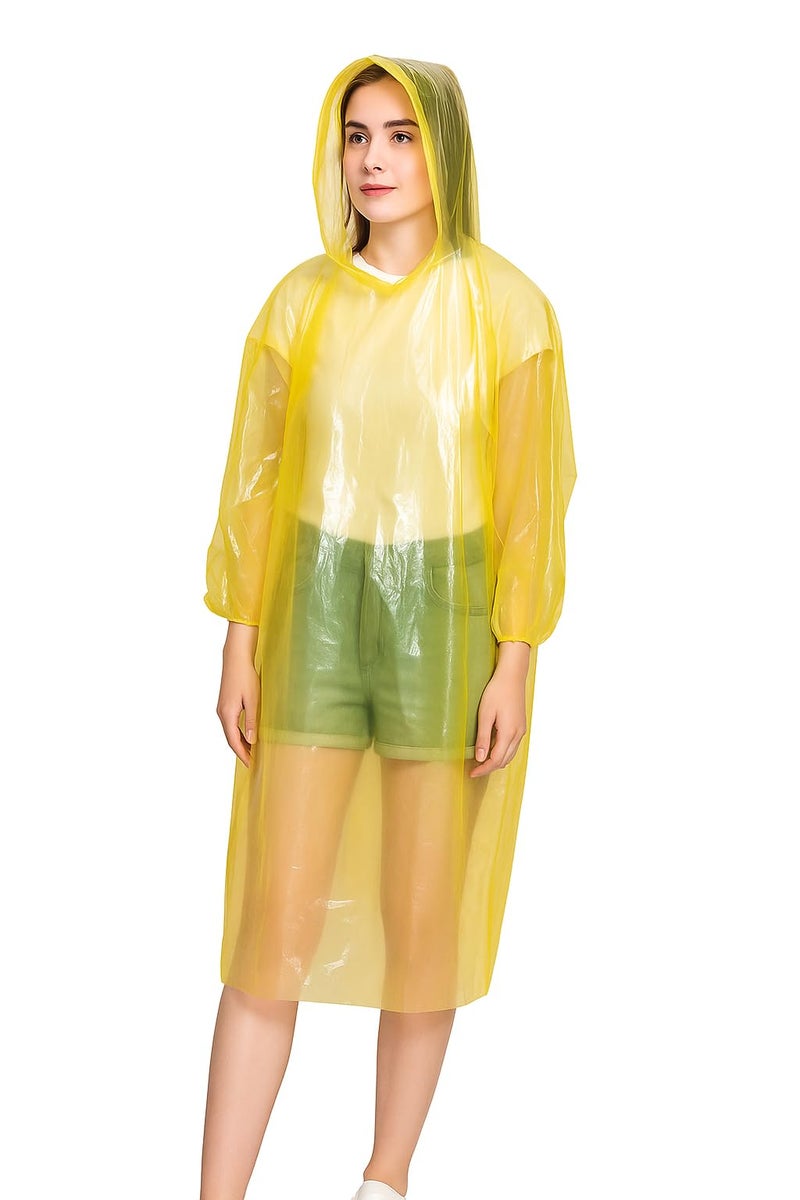 MEXZA Waterproof Unisex Raincoat | Hooded Full Sleeves Outdoor Poncho for Men, Women, Boys & Girls | Disposable Travel Rainsuit Barsaati Durable PVC Rainwear (IN, Alpha, Free Size, YELLOW) - Image 1