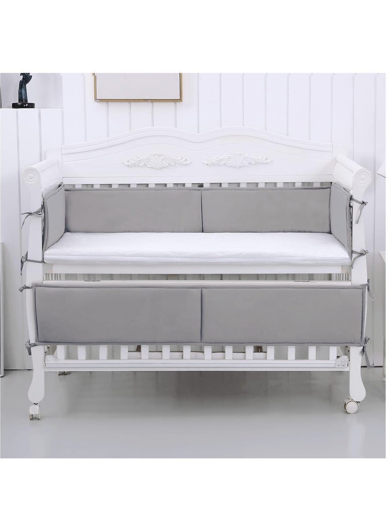 Oasisgalore Breathable Mesh liner for Cot 4-Piece Set with Four Side Upholstery, Crib Bedding,132 cm × 24.5 cm*2 and 68.5 cm × 24.5 cm*2 - Image 3