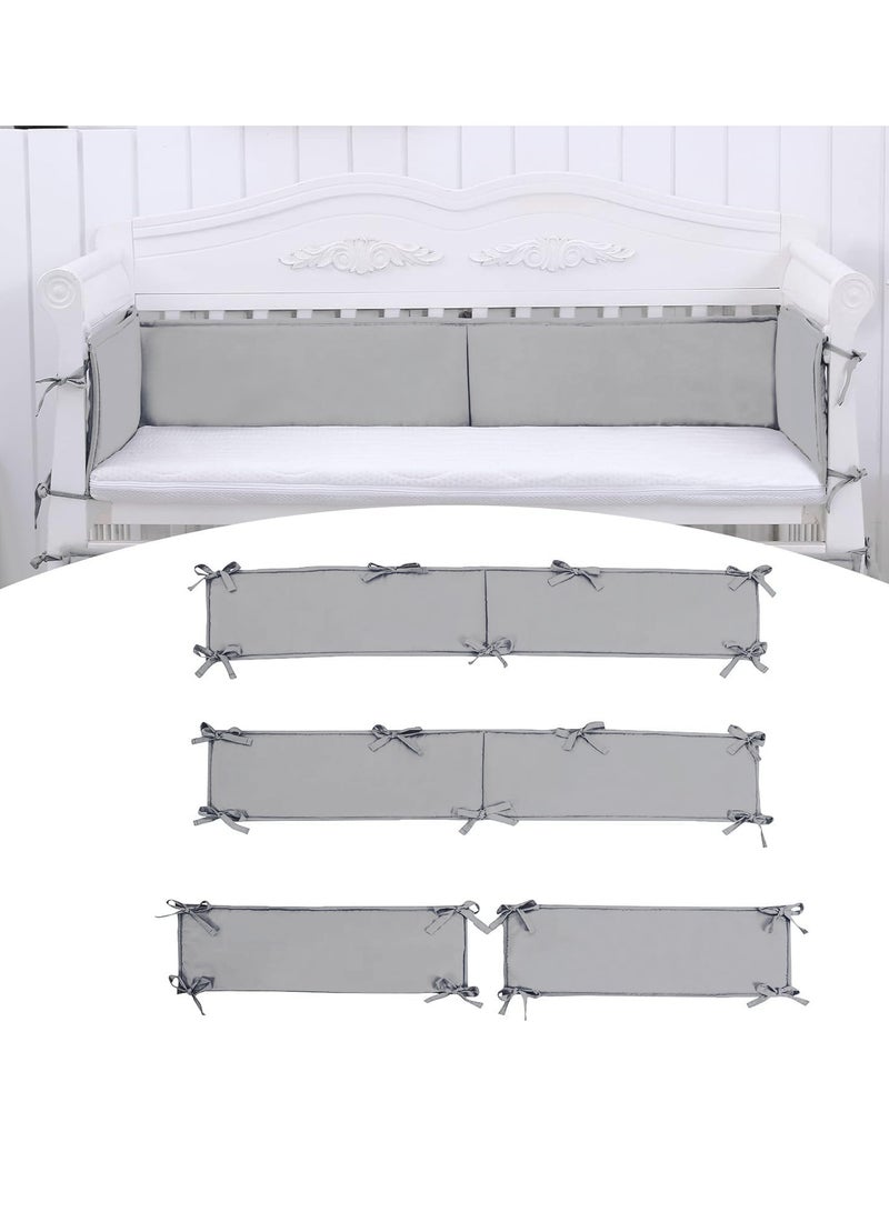 Oasisgalore Breathable Mesh liner for Cot 4-Piece Set with Four Side Upholstery, Crib Bedding,132 cm × 24.5 cm*2 and 68.5 cm × 24.5 cm*2 - Image 1