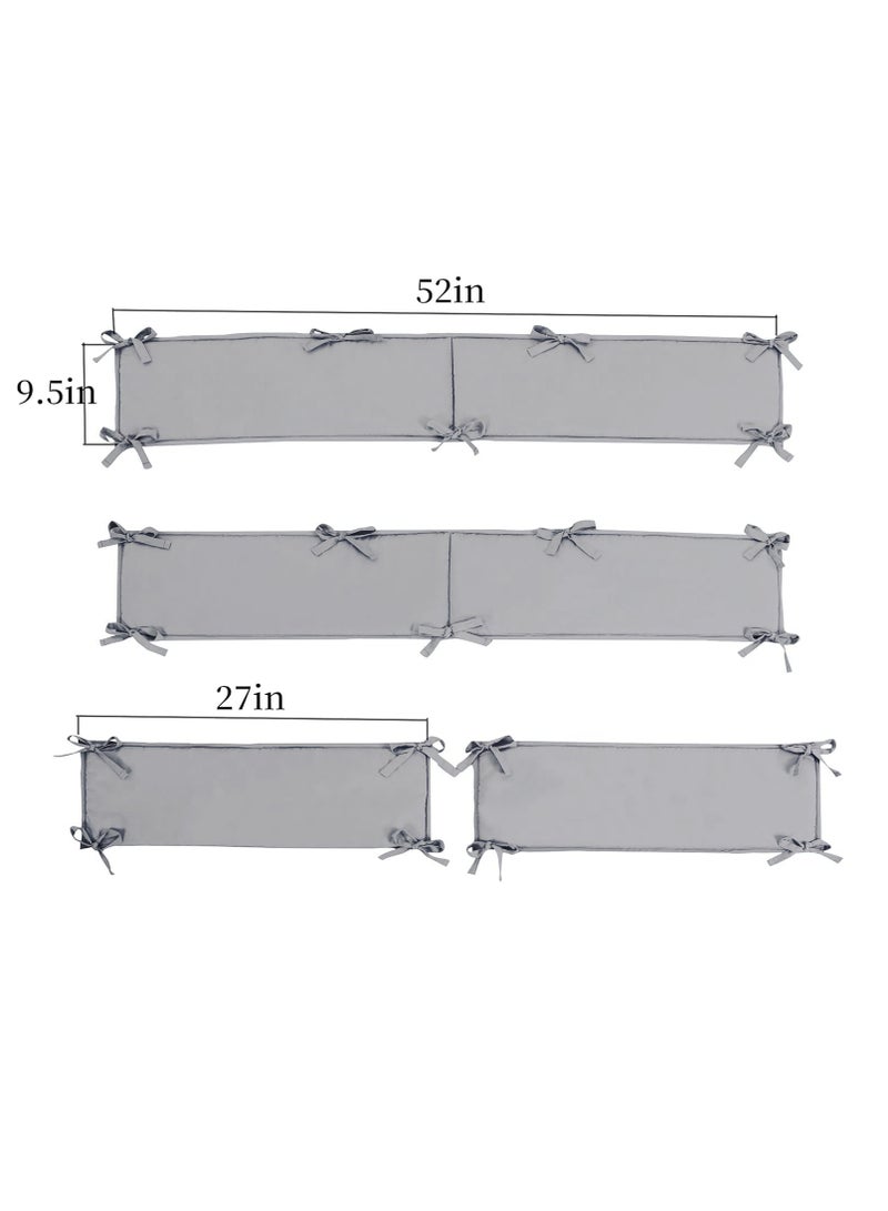 Oasisgalore Breathable Mesh liner for Cot 4-Piece Set with Four Side Upholstery, Crib Bedding,132 cm × 24.5 cm*2 and 68.5 cm × 24.5 cm*2 - Image 2
