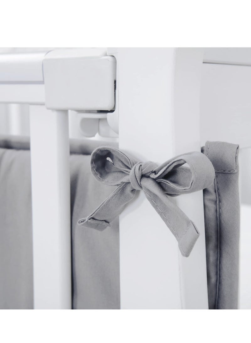 Oasisgalore Breathable Mesh liner for Cot 4-Piece Set with Four Side Upholstery, Crib Bedding,132 cm × 24.5 cm*2 and 68.5 cm × 24.5 cm*2 - Image 5