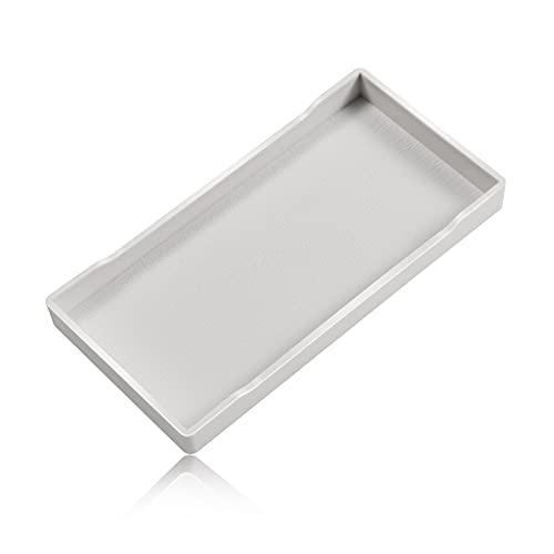 VCREATC Small White Mini Tray (8 inch x 4 inch) for Serving Accessory, Spa, Coffee, Drinks, Wine, Tea, Bar, Party, Towel, Seasoning, Perfume or Display Use. - Image 1