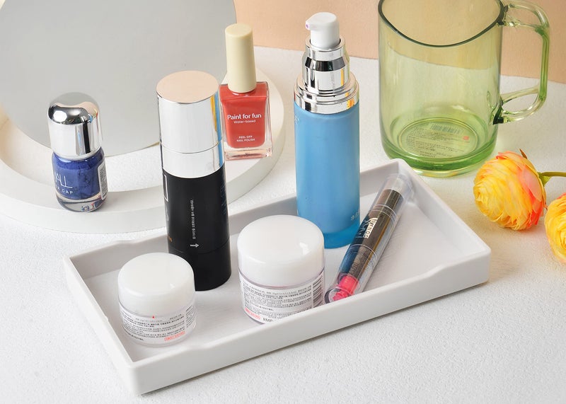 VCREATC Small White Mini Tray (8 inch x 4 inch) for Serving Accessory, Spa, Coffee, Drinks, Wine, Tea, Bar, Party, Towel, Seasoning, Perfume or Display Use. - Image 4