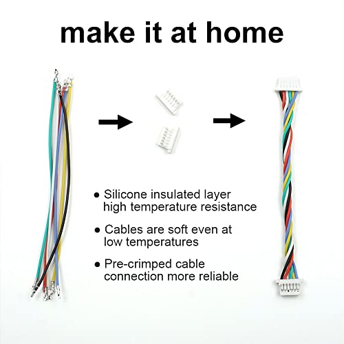 elechawk SH1.0 Connectors and Pre-Crimped Silicone Cables Compatible with JST SH 1.0mm for Flight Controller F405 H7 F7 - Image 3