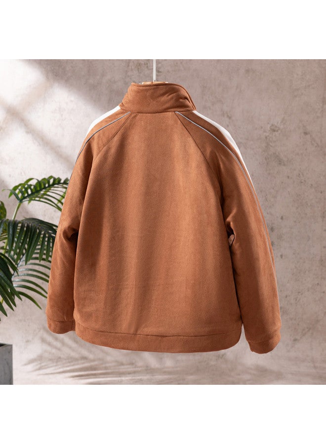 Jeanswest Color-Block Striped Padded Warm Coat, Thickened Petite Fashion Winter Jacket - Image 3