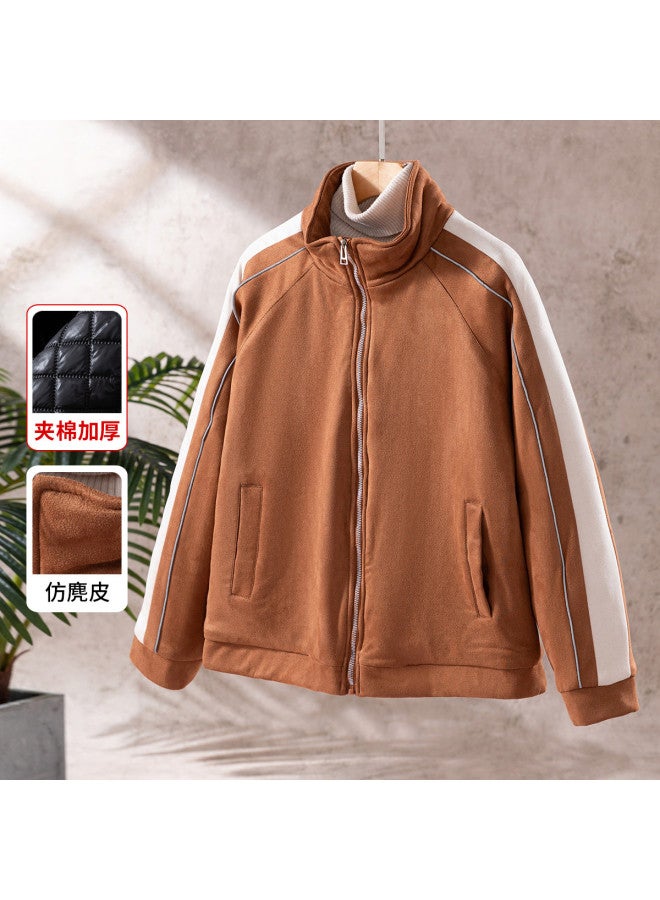 Jeanswest Color-Block Striped Padded Warm Coat, Thickened Petite Fashion Winter Jacket - Image 2