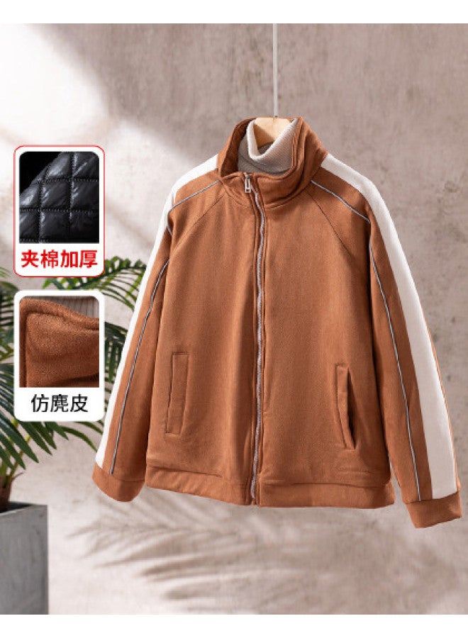 Jeanswest Color-Block Striped Padded Warm Coat, Thickened Petite Fashion Winter Jacket - Image 1