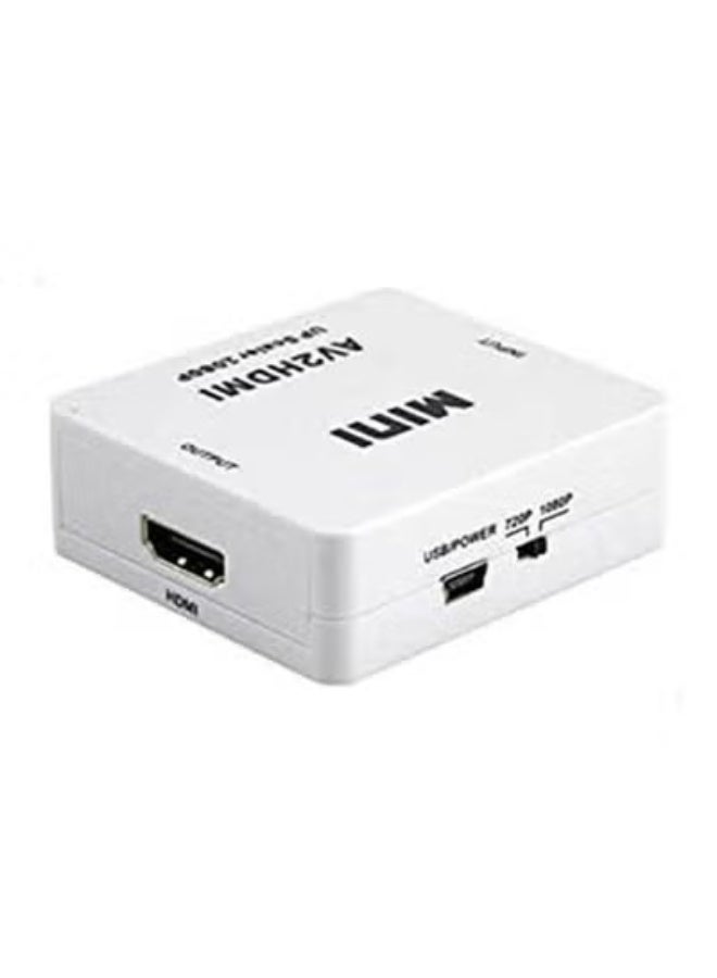 ELTRAZONE Hd Video Cvbs To Hdmi Converter Mini Av To Hdmi 1080P Av2Hdmi Signal Converter For Tv Vhs Vcr Dvd Records White - Image 2