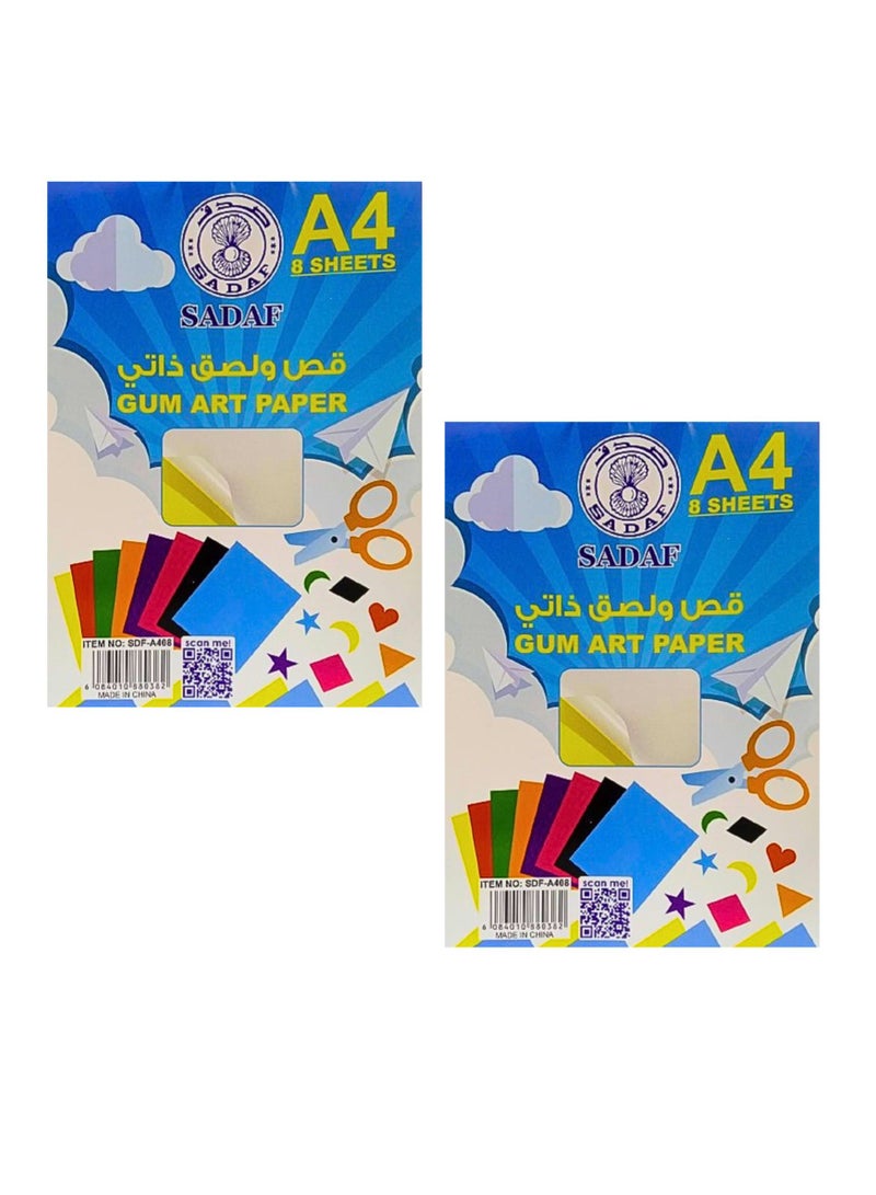 Sadaf A4 Gum Art Paper 8 Sheets (Pack of 2) - Image 1