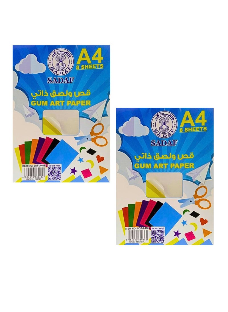 Sadaf A4 Gum Art Paper 8 Sheets (Pack of 2) - Image 2