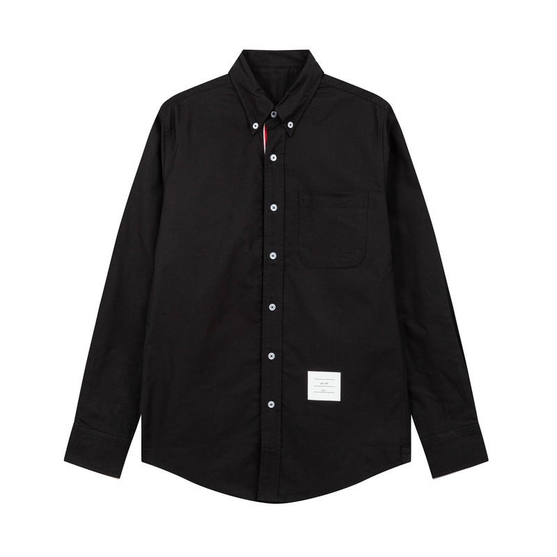 Generic Wholesale TB JL shirt inner access control webbing in stock tide brand Oxford long sleeve white shirt casual shirt generation Grey - Image 3