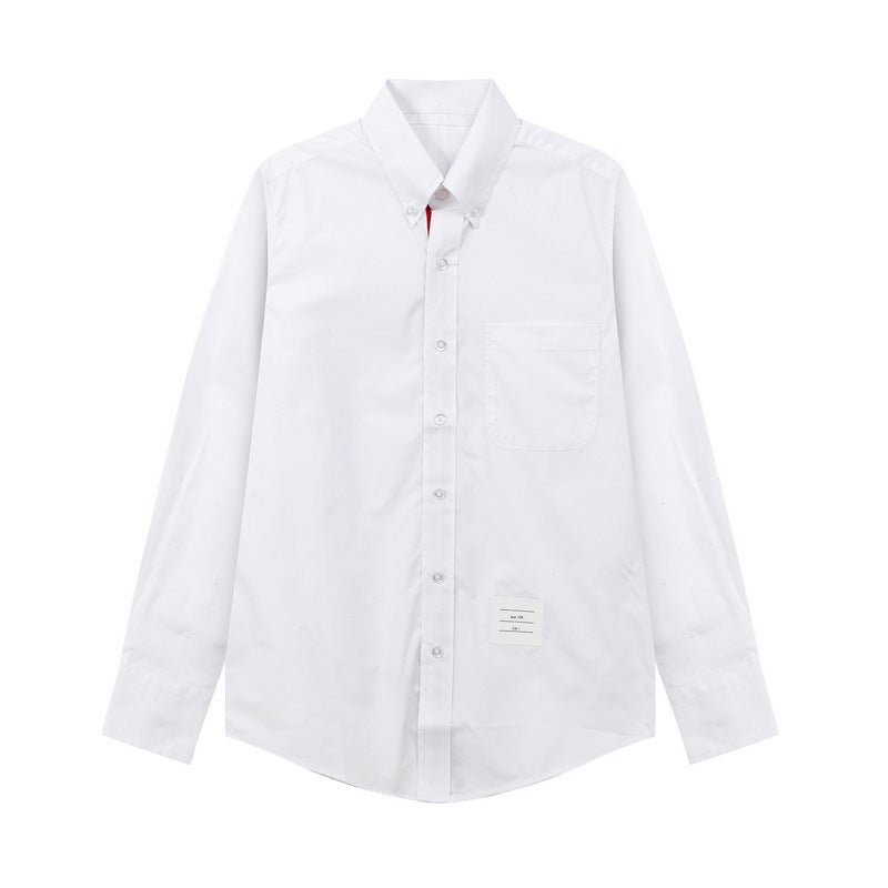Generic Wholesale TB JL shirt inner access control webbing in stock tide brand Oxford long sleeve white shirt casual shirt generation Grey - Image 4