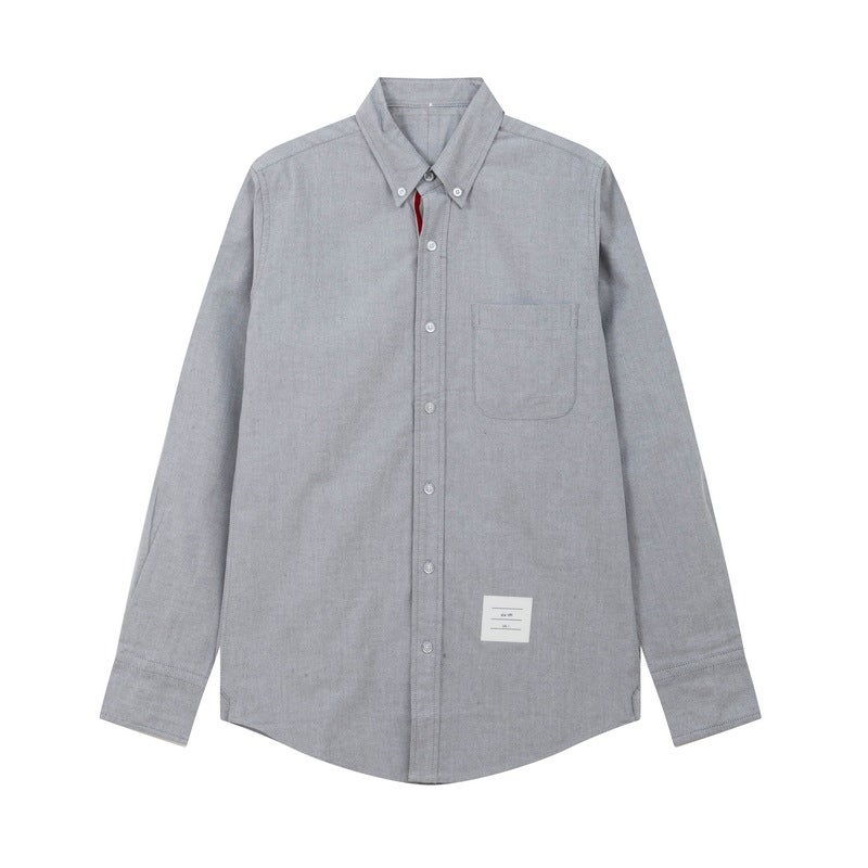 Generic Wholesale TB JL shirt inner access control webbing in stock tide brand Oxford long sleeve white shirt casual shirt generation Grey - Image 1