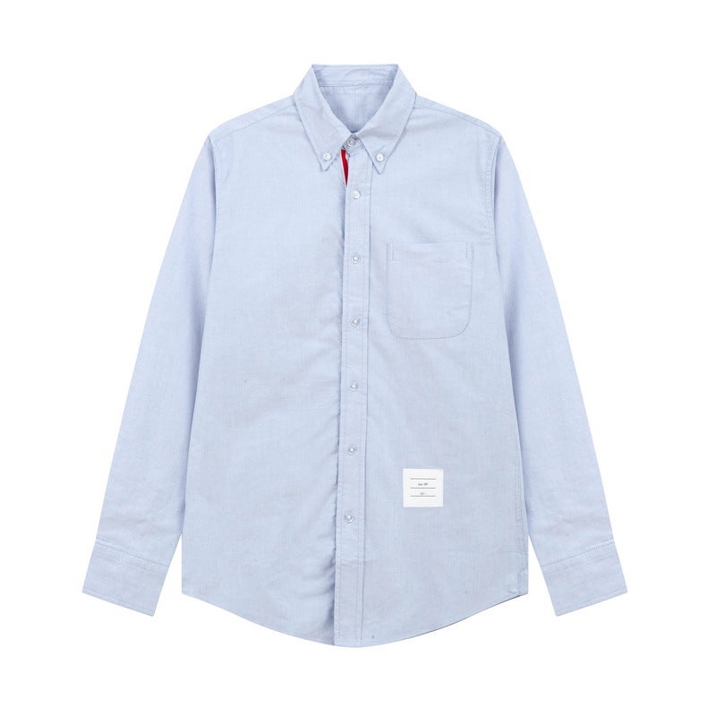 Generic Wholesale TB JL shirt inner access control webbing in stock tide brand Oxford long sleeve white shirt casual shirt generation Grey - Image 2